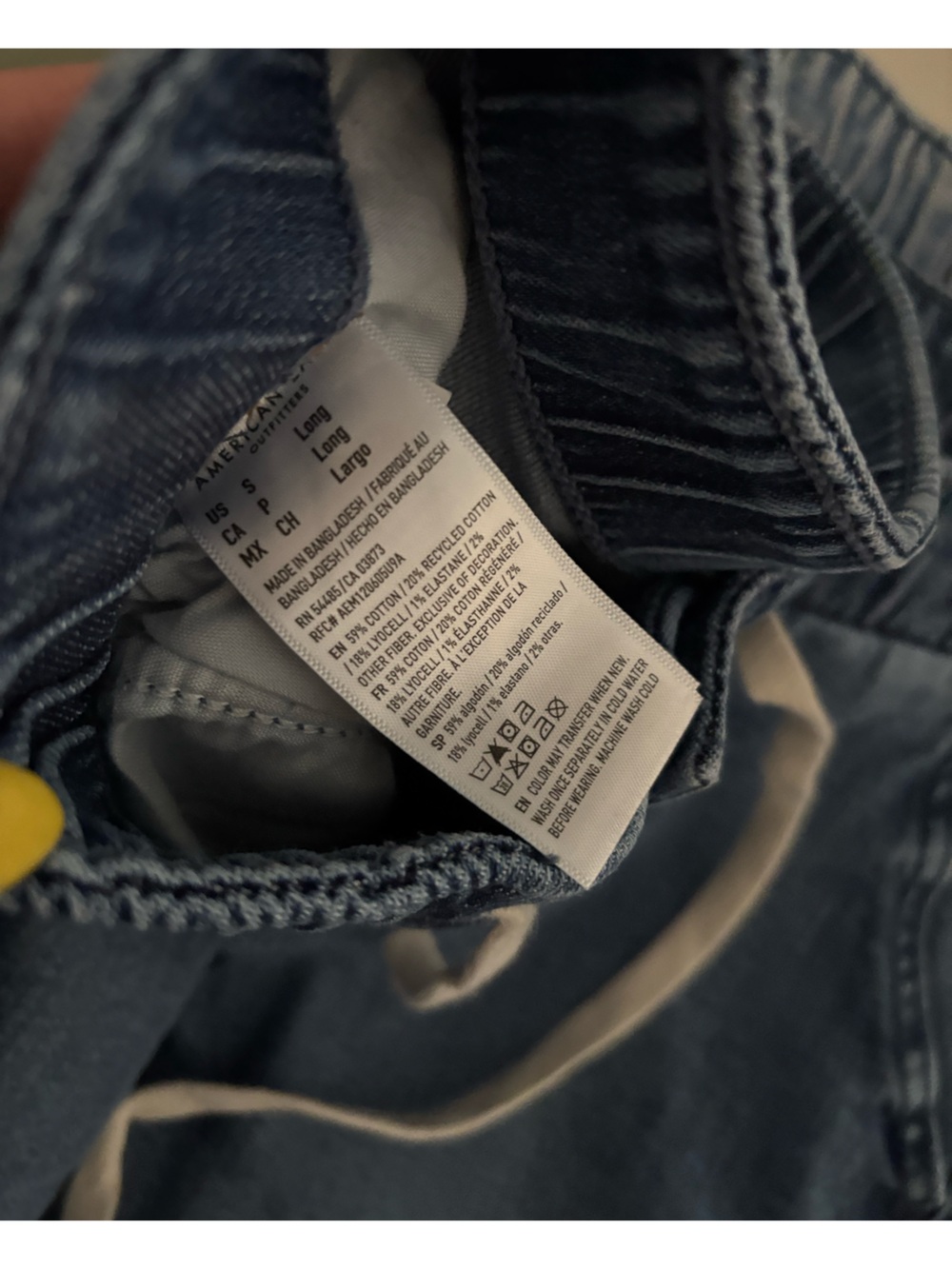 American Eagle Wide-Leg Drawstring Jeans - indigo  S Long - Picture 4 of 5